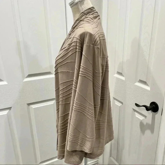Zac & Rachel beige open front Jacket neutral lightweight textured fabric - Picture 4 of 5